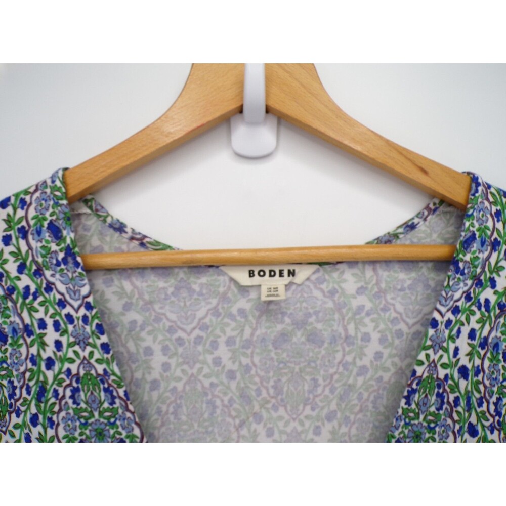 Boden Smocked Waist Jersey Maxi Dress Linseed Vine Terrace Print Size US 14R - Picture 3 of 4